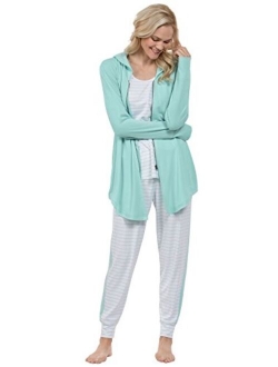 Womens PJs Sets Soft - Cute Women Pajamas, 3-Piece