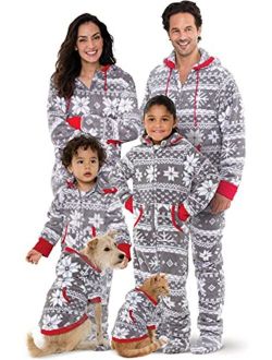 Family Pajamas Matching Sets - Nordic Fleece Christmas Onesie, Gray