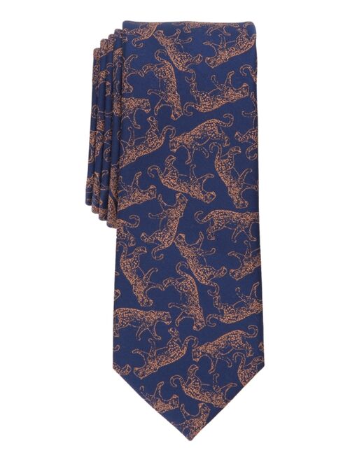 Bar III Men's Leopard Solid Skinny Tie, Created for Macy's