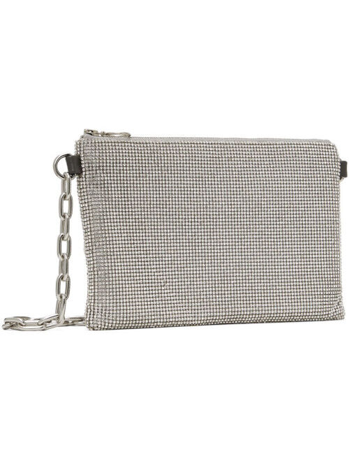 KARA SSENSE Exclusive White Crystal Mesh Crossbody Bag