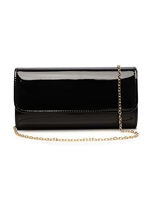 Five Flower Patent Leather Envelope Clutch Purse Shiny Candy Foldover Clutch Evening Bag for Women Evening Purse Handbag for Women