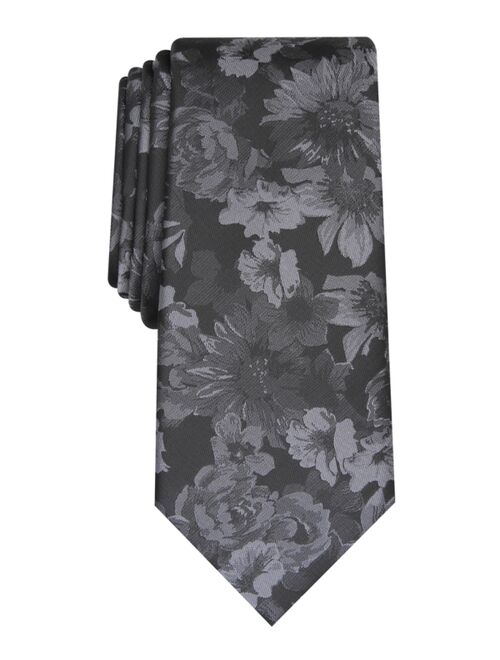 Bar III Men's Glacier Skinny Floral Tie, Created for Macy's