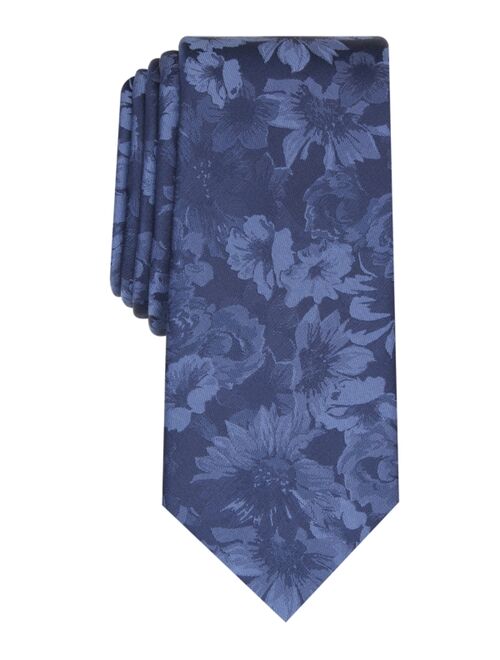 Bar III Men's Glacier Skinny Floral Tie, Created for Macy's