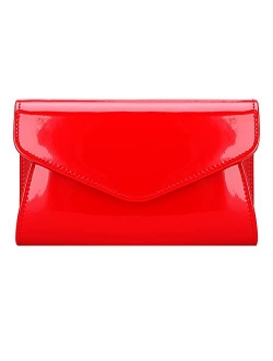 ZIUMUDY Patent Leather Evening Bags Envelope Clutches Shoulder Chain Bag Wallet Purse Handbag