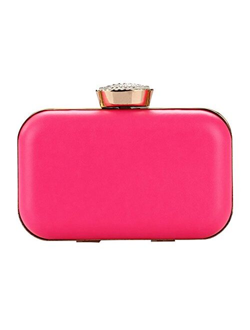 Missfiona Womens PU Leather Evening Clutch Grab Bag Formal Occasion Wedding Party Wallet