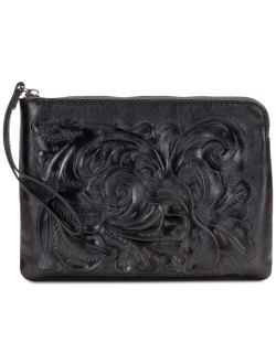 Cassini Tooled Leather Wristlet