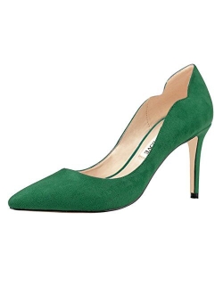 JOY IN LOVE Women's Pumps Shoes Middle Heels Pointy Toe Dress Pump Stilettos