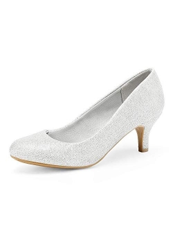 Women's Luvly Bridal Wedding Party Low Heel Pump Shoes