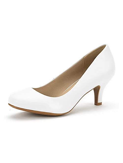 DREAM PAIRS Women's Luvly Bridal Wedding Party Low Heel Pump Shoes