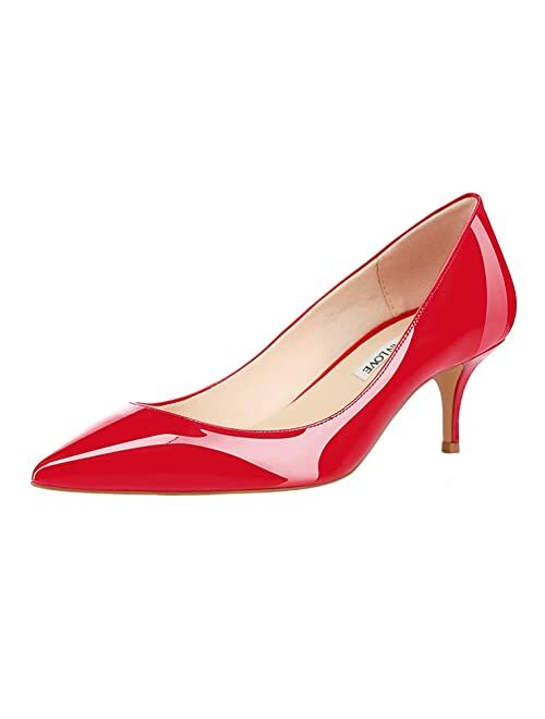 JOY IN LOVE Women's Shoes Low Heels Pointy Toe Kitten Heel Daily Pumps