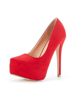 Women's Swan-30 High Heel Plaform Dress Pump Shoes