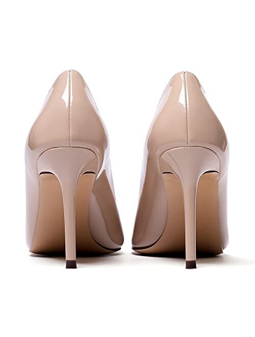 Eldof Women Peep Toe Pumps Mid-Heel Pumps Formal Wedding Bridal Classic Heel Open Toe Stiletto