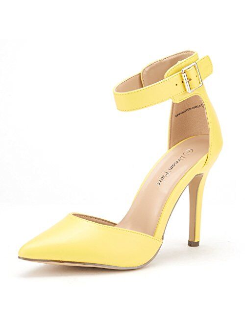 DREAM PAIRS Oppointed-Ankle Women's Pointed Toe Ankle Strap D'Orsay High Heel Stiletto Pumps Shoes.