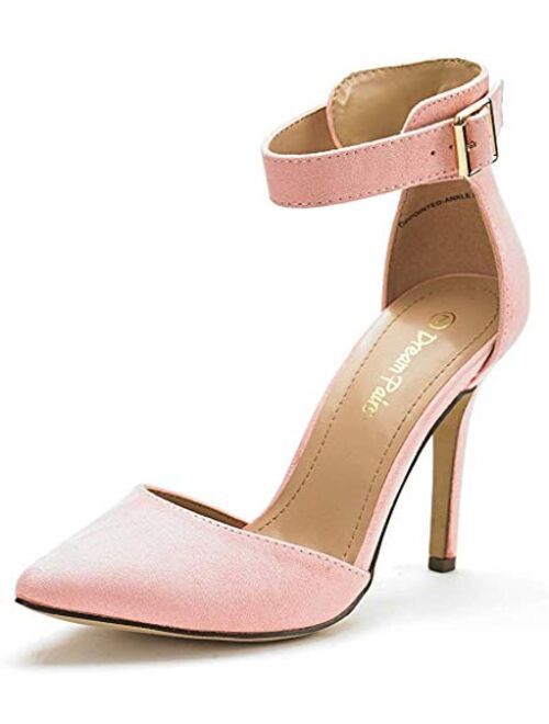 DREAM PAIRS Oppointed-Ankle Women's Pointed Toe Ankle Strap D'Orsay High Heel Stiletto Pumps Shoes.