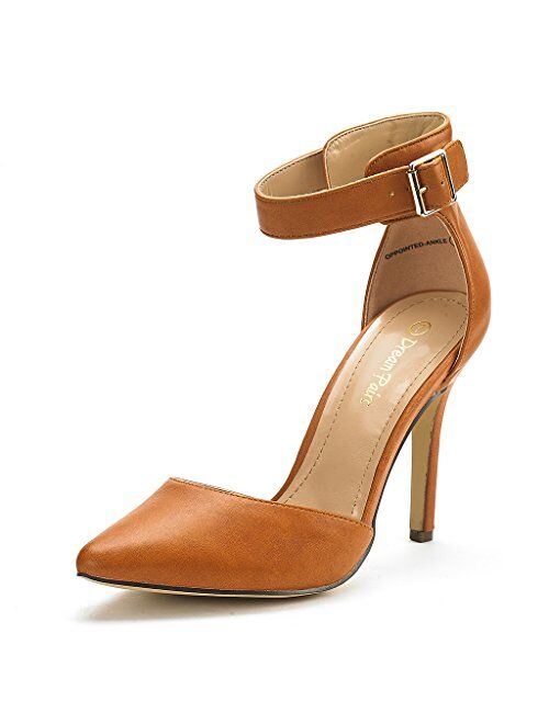 DREAM PAIRS Oppointed-Ankle Women's Pointed Toe Ankle Strap D'Orsay High Heel Stiletto Pumps Shoes.