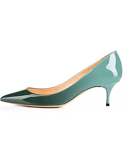 Axellion Pumps for Women, Kitten Heel Pumps Pointed Toe Shoes Slip-On High Heel for Dress Office