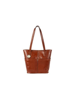 Ascot Nubuck Leather Tote Bag With Magnetic Snap And Zipper Closure