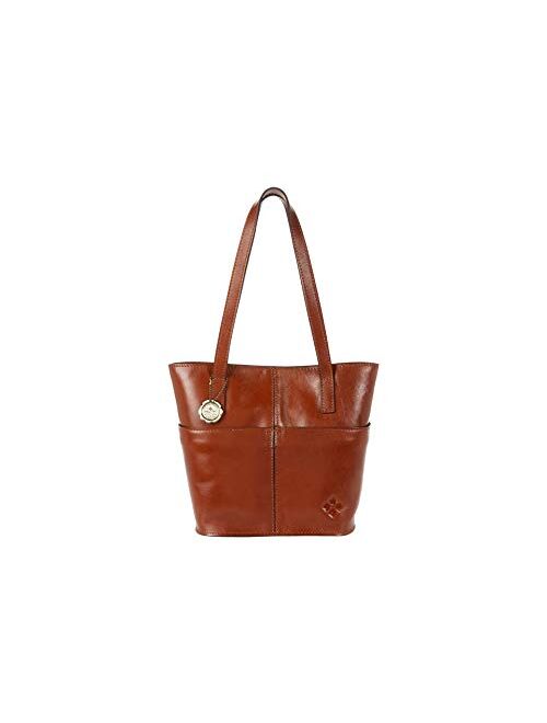 Patricia Nash Ascot Nubuck Leather Tote Bag With Magnetic Snap And Zipper Closure