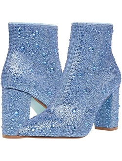 Cady Red Rhinestone Ankle Booties