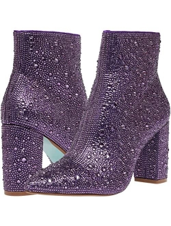 Cady Red Rhinestone Ankle Booties