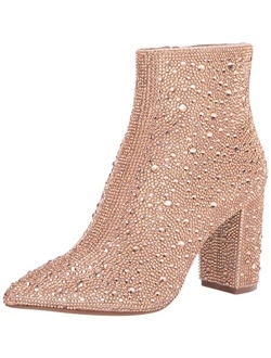 Cady Red Rhinestone Ankle Booties