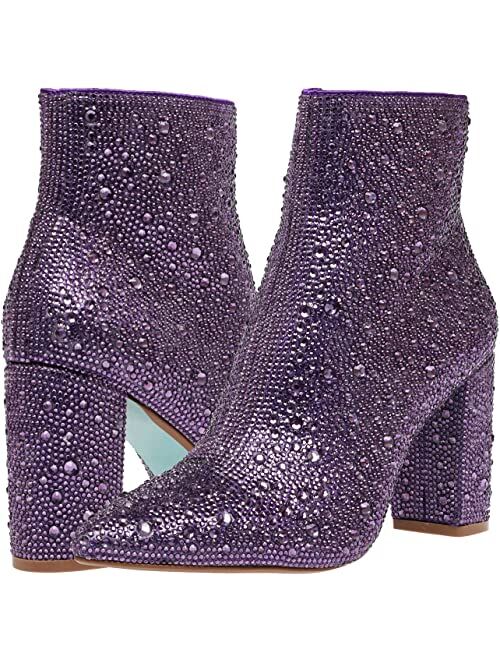 Betsey Johnson Cady Red Rhinestone Ankle Booties