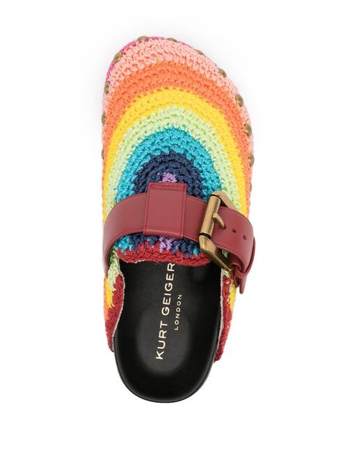 Kurt Geiger London ozark knitted rainbow mules