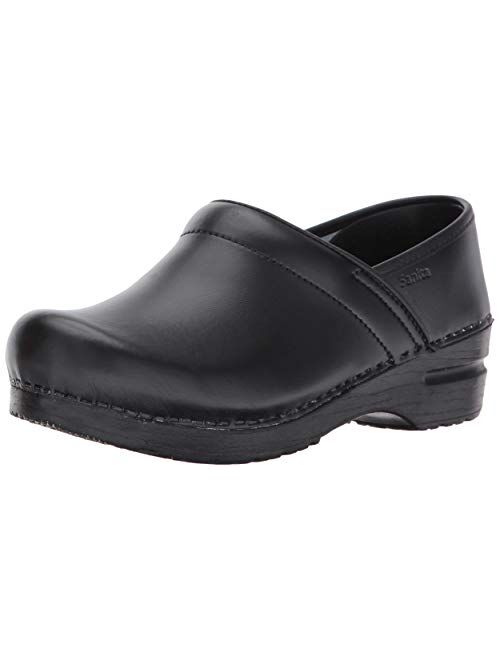 Sanita PU-Coated Leather Professional Clogs for Women - Slip-Resistant, Arch Support, Durable, Closed-Back Slip-On Shoes Mules