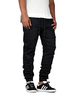 Mersenne Men's Twill Drop Crotch Jogger Pants