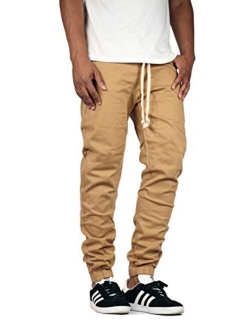 Mersenne Men's Twill Drop Crotch Jogger Pants