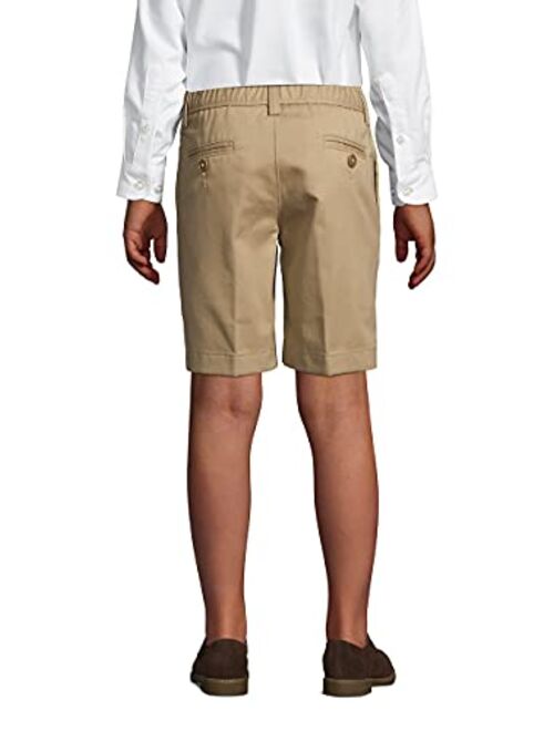 Lands' End School Uniform Boys Cotton Plain Front Chino Shorts