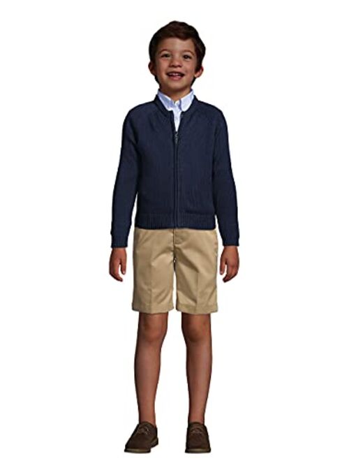 Lands' End School Uniform Boys Cotton Plain Front Chino Shorts