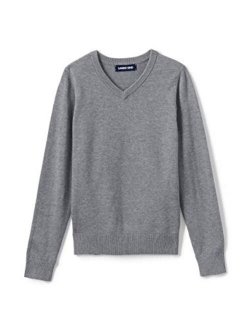 School Uniform Boys Cotton Modal Fine Gauge V-Neck Sweater