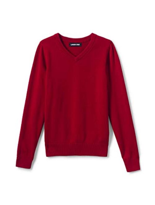 Lands' End School Uniform Boys Cotton Modal Fine Gauge V-Neck Sweater