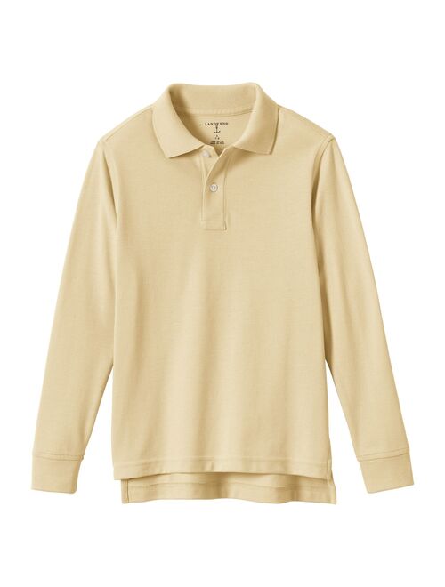 Kids 8-16 Lands' End Long Sleeve Mesh Polo Shirt