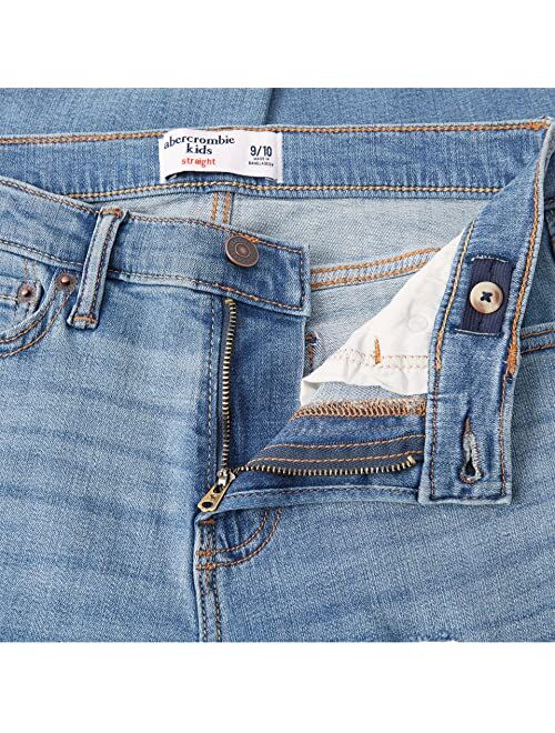 Abercrombie & Fitch abercrombie kids Straight Light Shred Jeans (Little Kids/Big Kids)