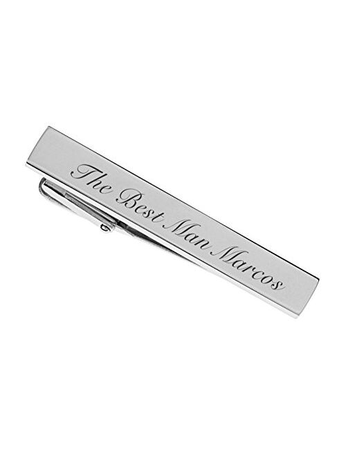 A & L Engraving Personalized Hand Polished Silver Stainless Steel Tie Clip Custom Engraved Free - Ships from USA