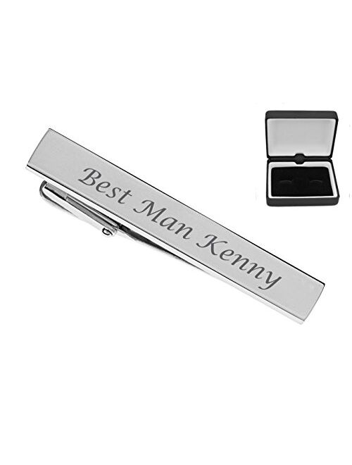 A & L Engraving Personalized Hand Polished Silver Stainless Steel Tie Clip Custom Engraved Free - Ships from USA