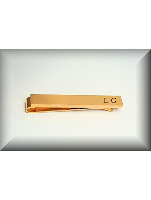 A & L Engraving Personalized High Polished Gold Tie Clip Bar Custom Engraved Free - Ships from USA