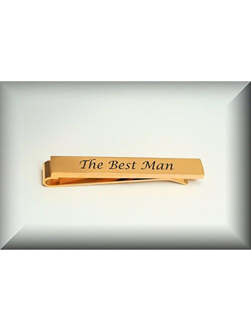 A & L Engraving Personalized High Polished Gold Tie Clip Bar Custom Engraved Free - Ships from USA