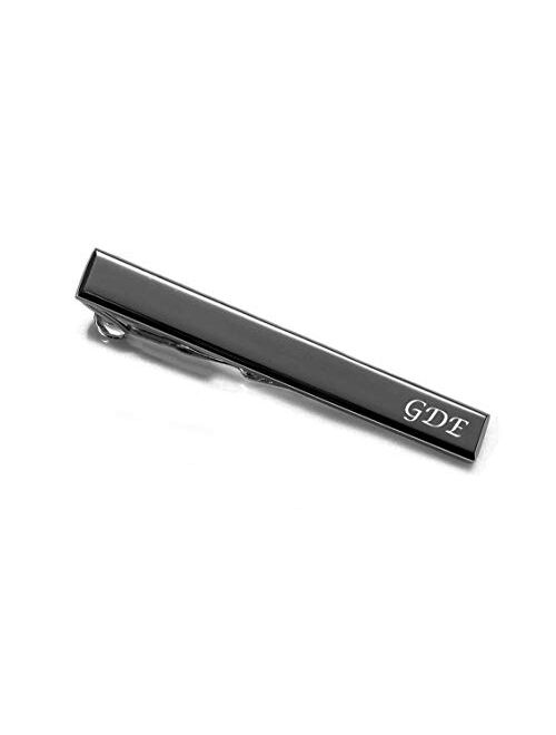 A & L Engraving Personalized Black Gunmetal Tie Bar Clip Custom Engraved Free - Ships from USA