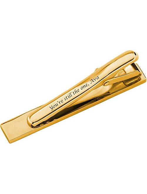 A & L Engraving Personalized Gold Stainless Steel Cross Tie Clip Custom Engraved Free - Ships from USA