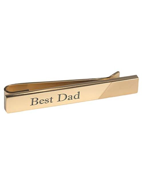 A & L Engraving Personalized Gold Two Tone Stainless Steel Tie Clip Bar Engraved Free - Ships from USA