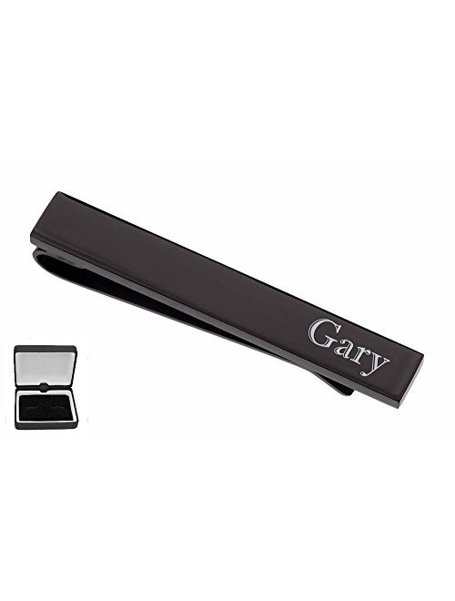 A & L Engraving Personalized Black Gunmetal Tie Clip Custom Engraved Free - Ships from USA