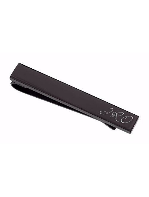 A & L Engraving Personalized Black Gunmetal Tie Clip Custom Engraved Free - Ships from USA