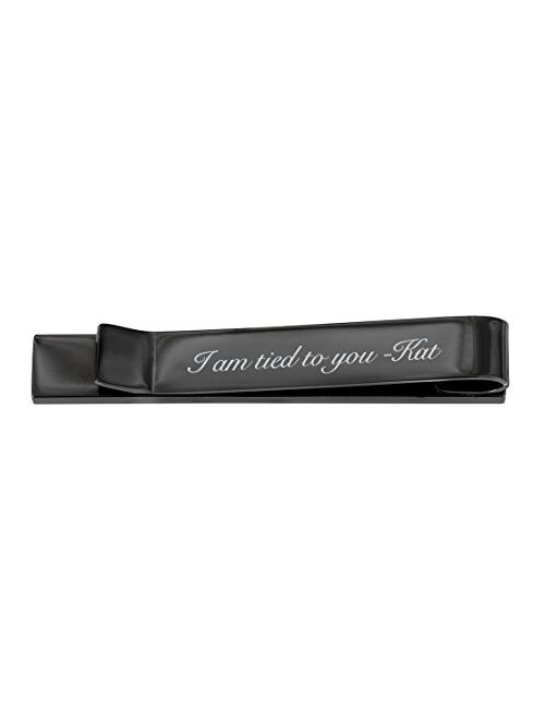 A & L Engraving Personalized Black Gunmetal Tie Clip Custom Engraved Free - Ships from USA