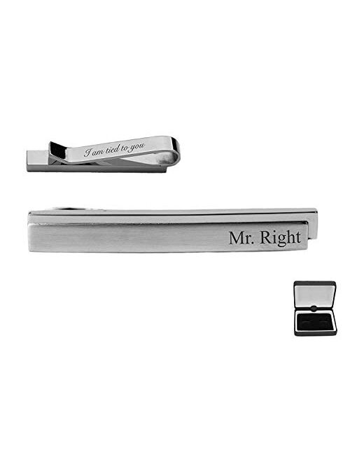 A & L Engraving Personalized Silver Two Tone Skinny Tie Clip Custom Engraved Free - Ships from USA