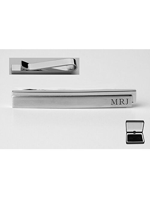 A & L Engraving Personalized Silver Two Tone Skinny Tie Clip Custom Engraved Free - Ships from USA