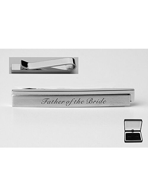 A & L Engraving Personalized Silver Two Tone Skinny Tie Clip Custom Engraved Free - Ships from USA