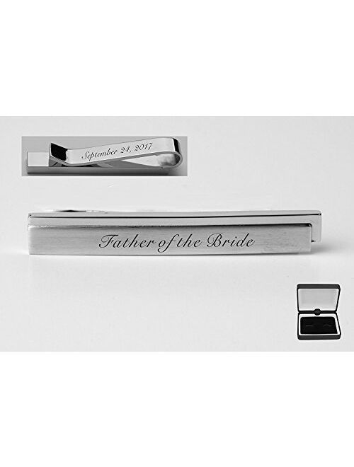 A & L Engraving Personalized Silver Two Tone Skinny Tie Clip Custom Engraved Free - Ships from USA